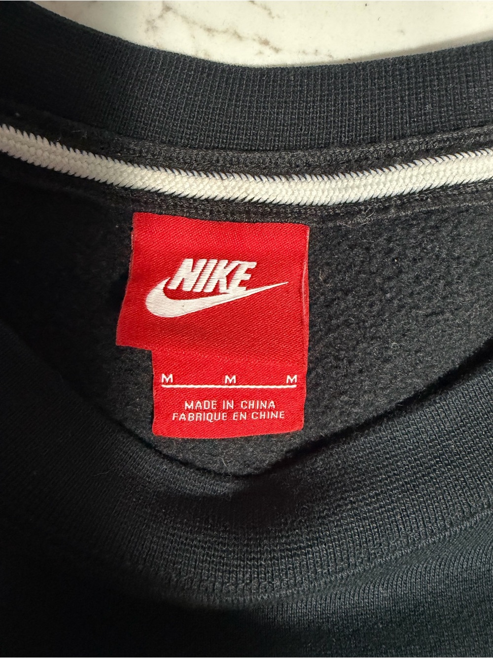 Nike Black Crewneck Sweatshirt with White Air Logo - Picture 2 of 2